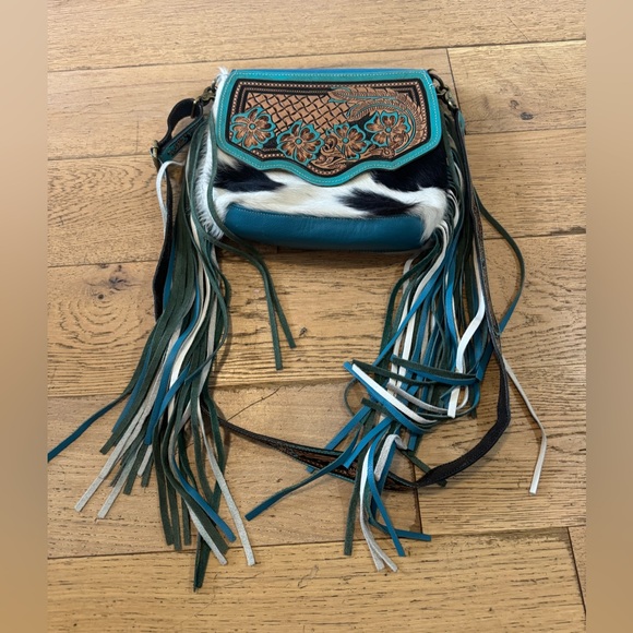 Myra Bag | Bags | Myra Western Cow Print Leather Embossed Bag Western ...